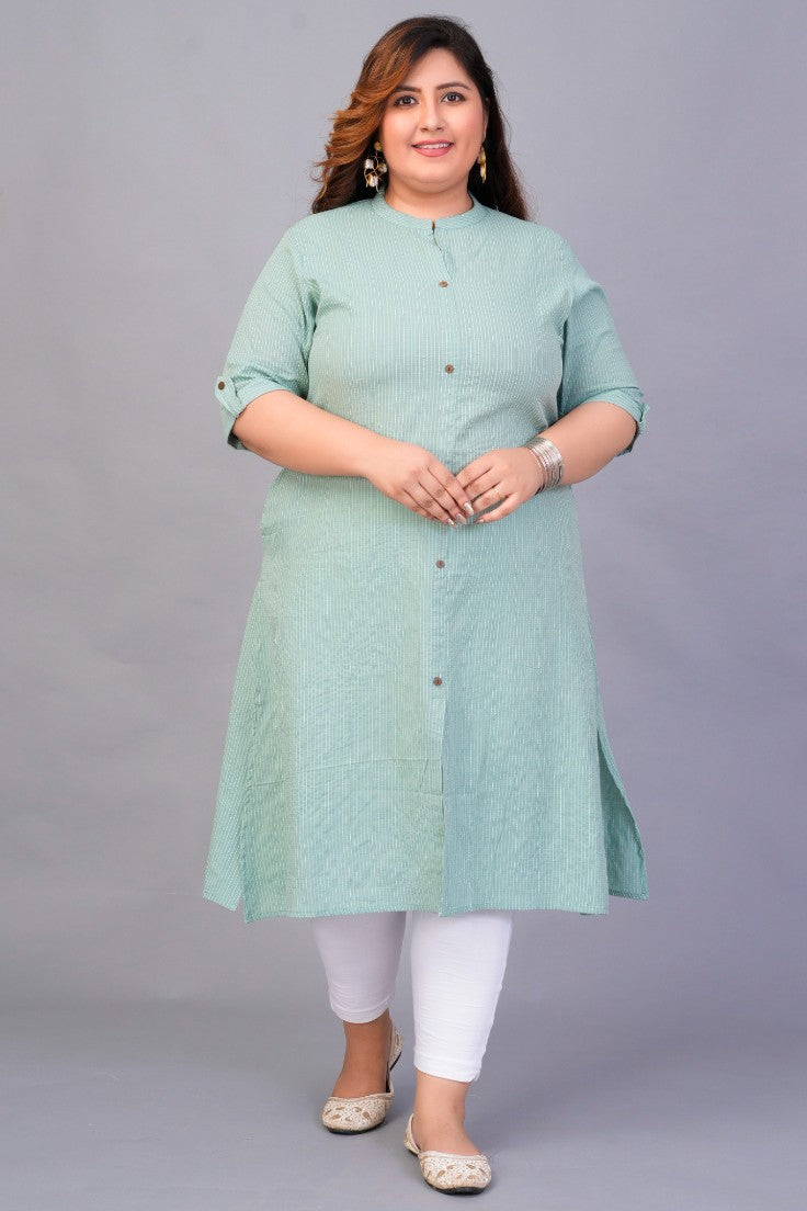Mint Placket A-line kurti