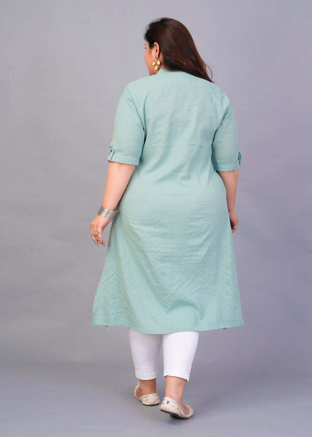 Mint Placket A-line kurti