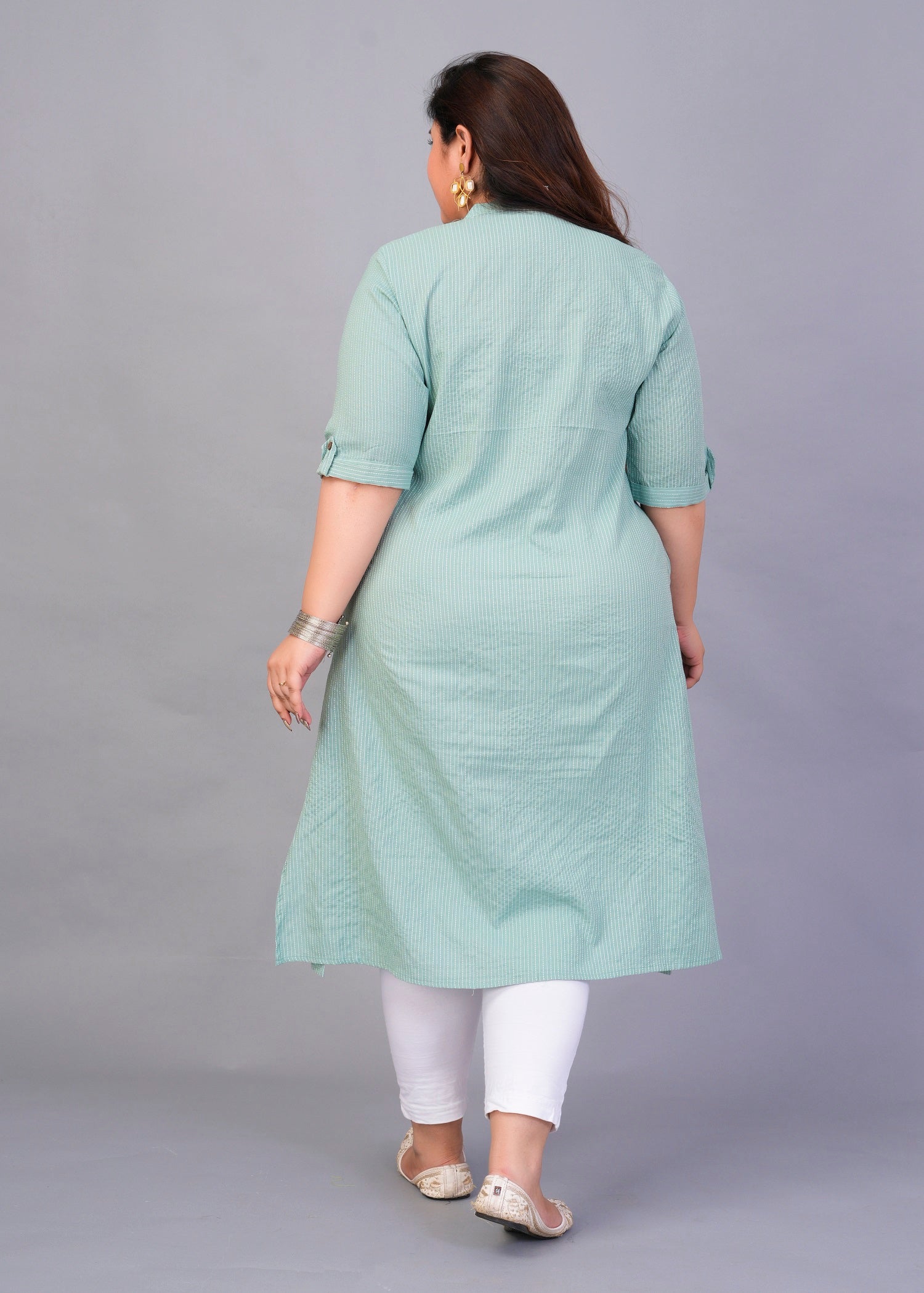 Mint Placket A-line kurti