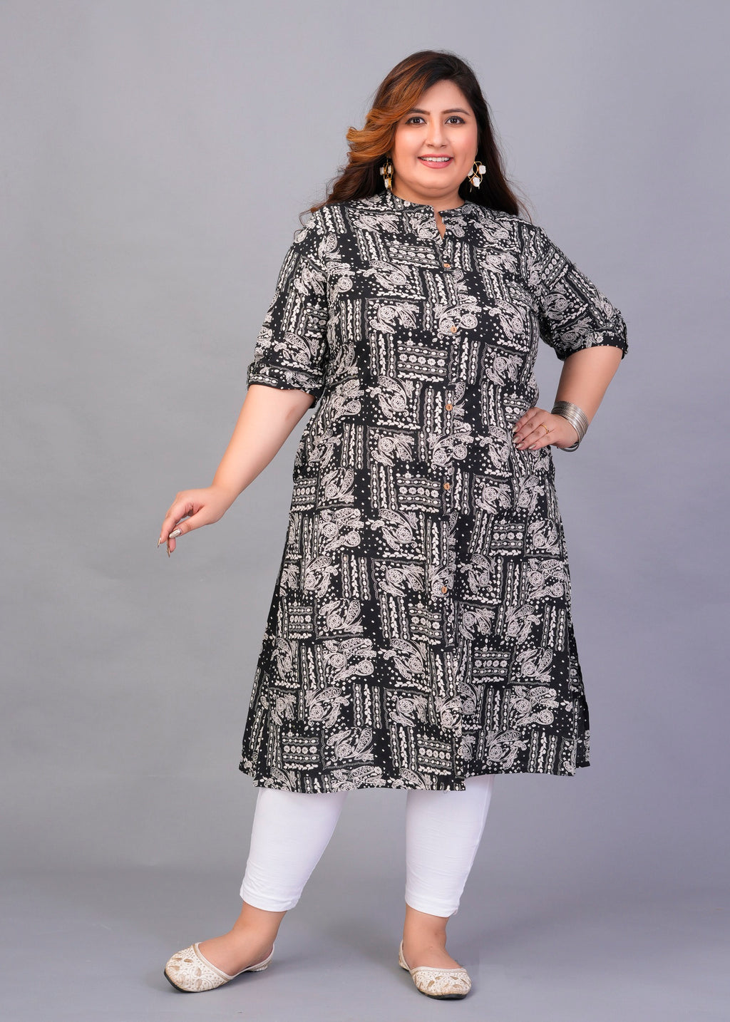Ebony Mosaic A-line kurti