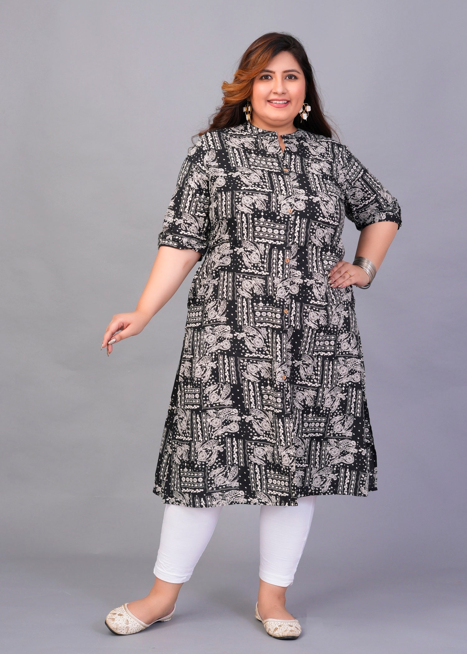 Ebony Mosaic A-line kurti