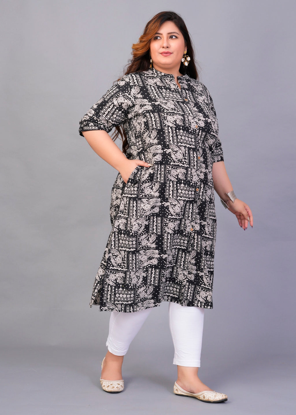 Ebony Mosaic A-line kurti