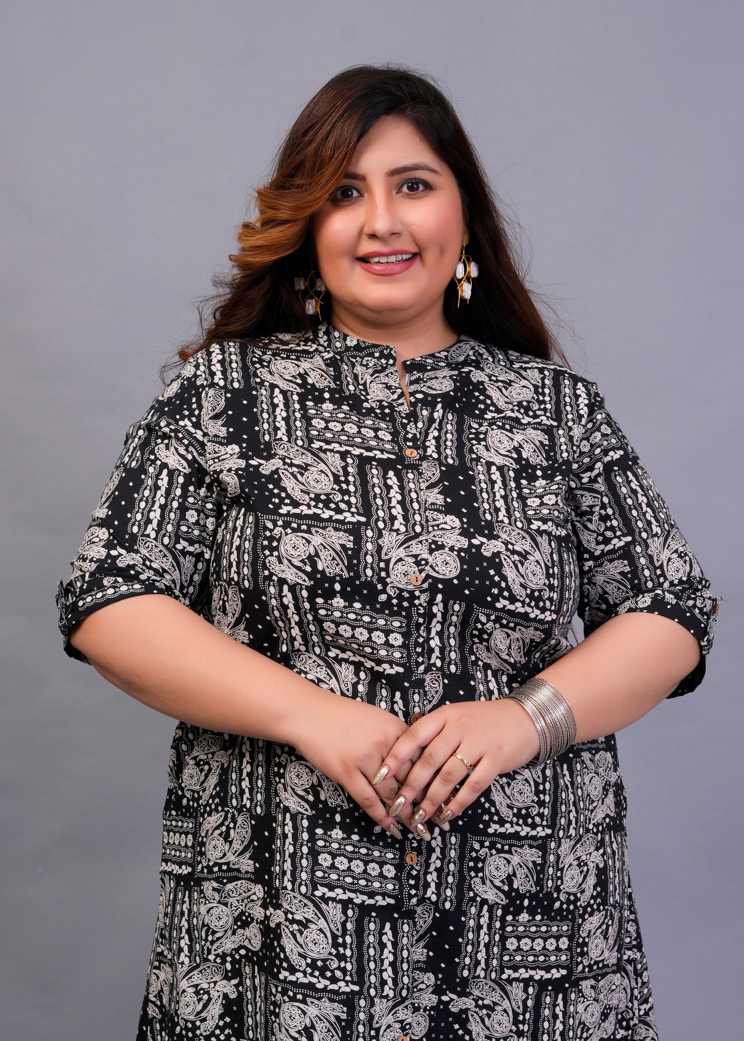 Ebony Mosaic A-line kurti