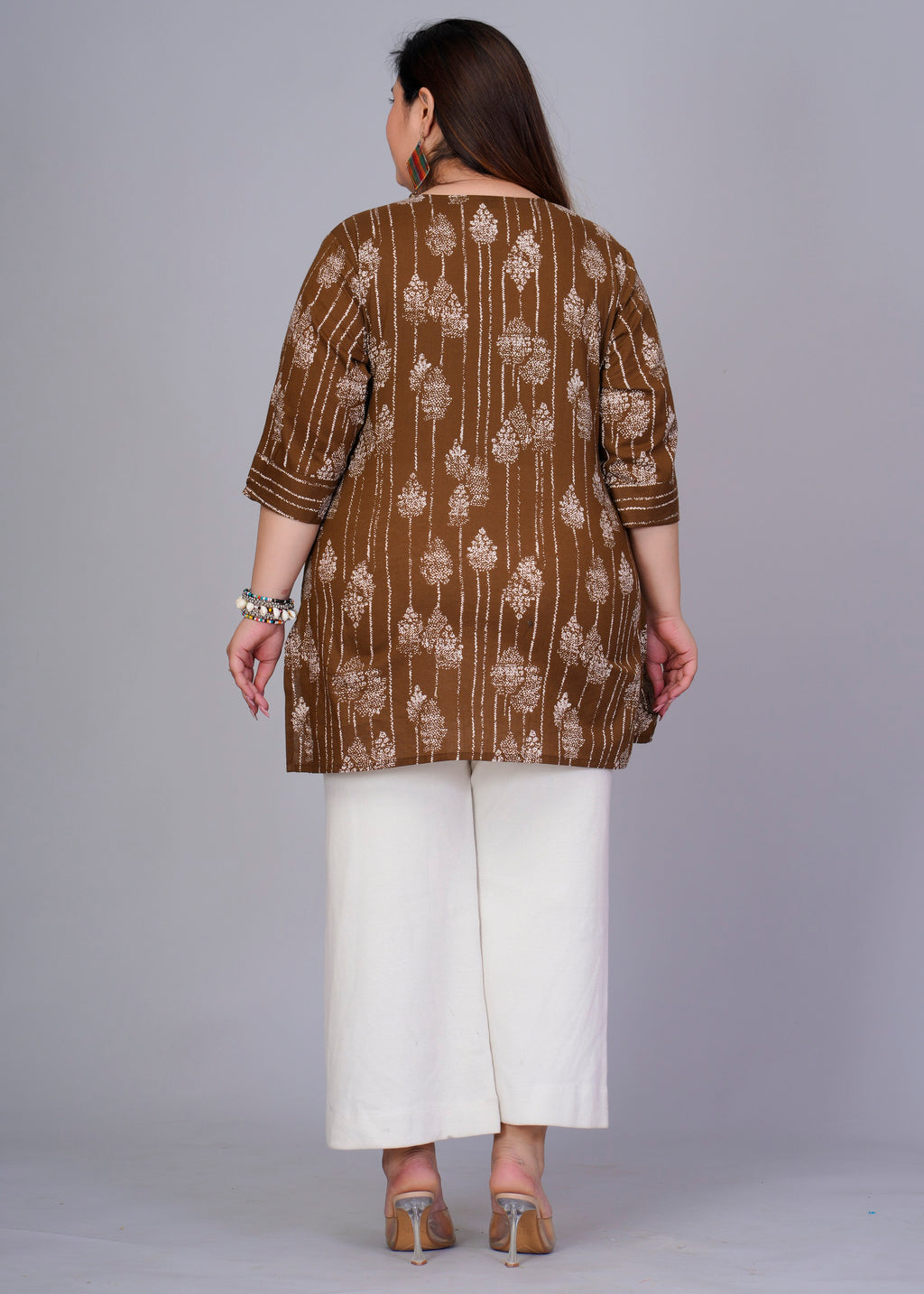 Copper Brown Tree Short Kurti