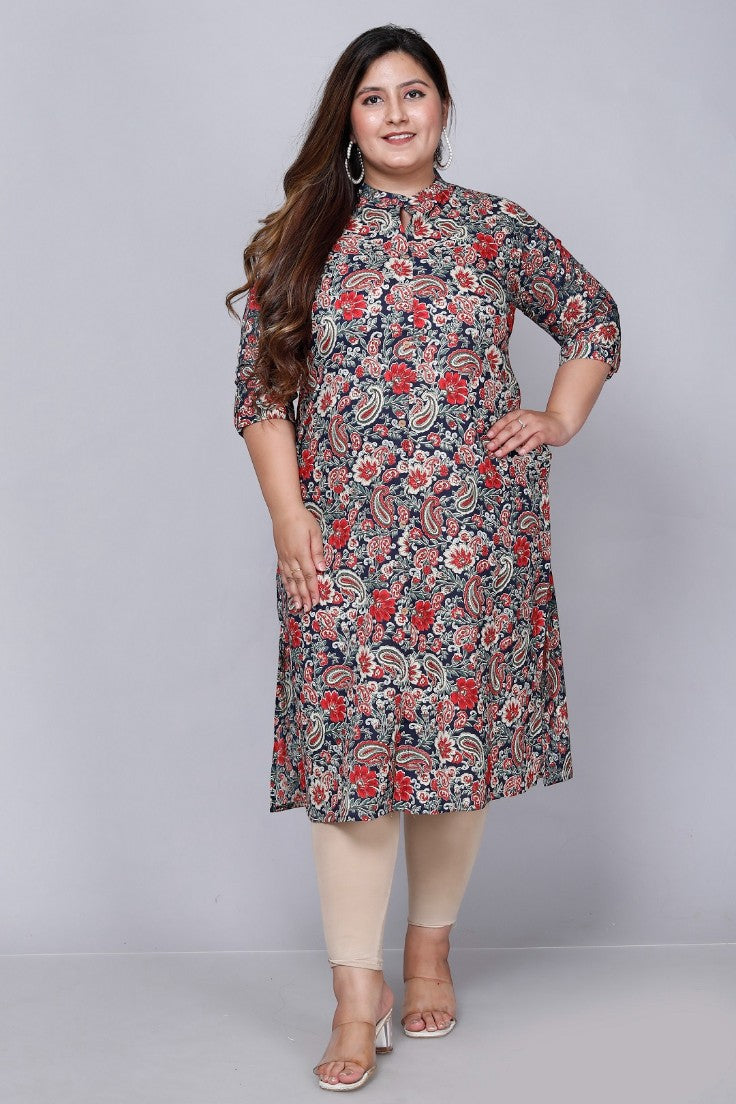 Vintage Bloom A-Line Kurti