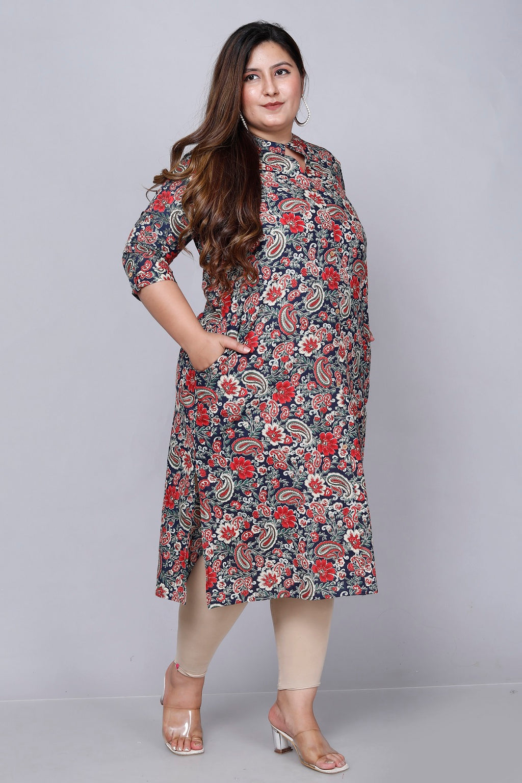 Vintage Bloom A-Line Kurti
