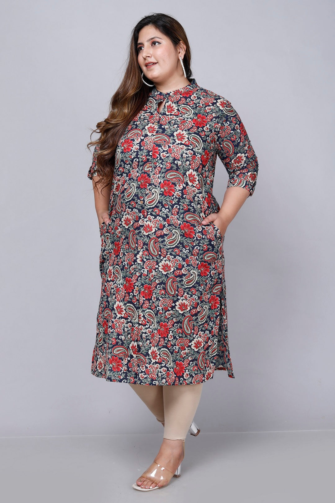 Vintage Bloom A-Line Kurti