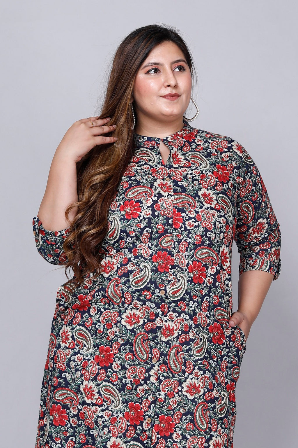 Vintage Bloom A-Line Kurti