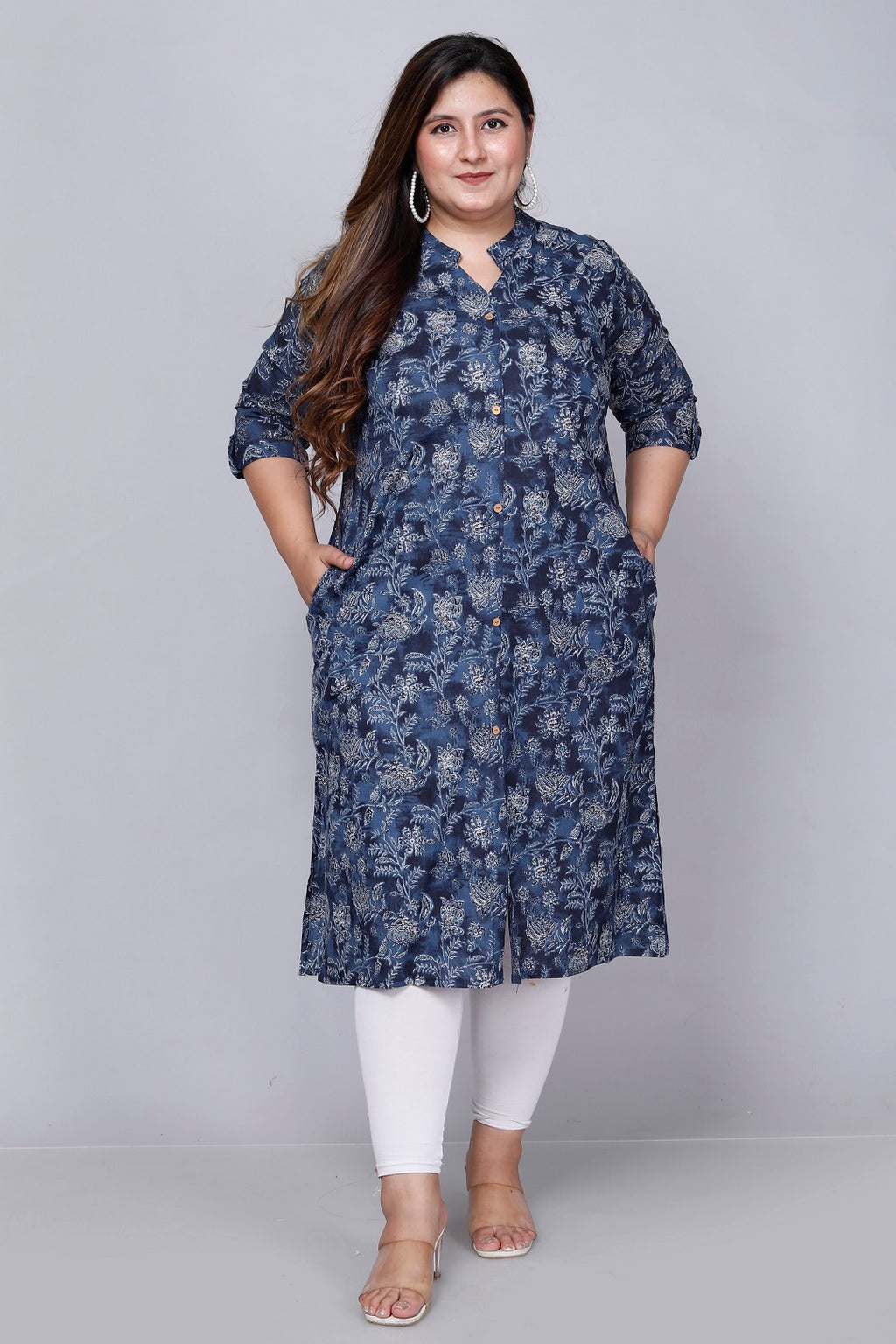 Indigo Bloom A-line Kurti