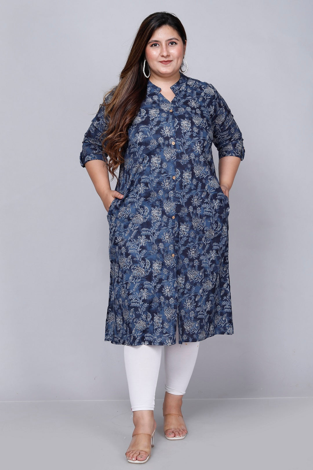 Indigo Bloom A-line Kurti