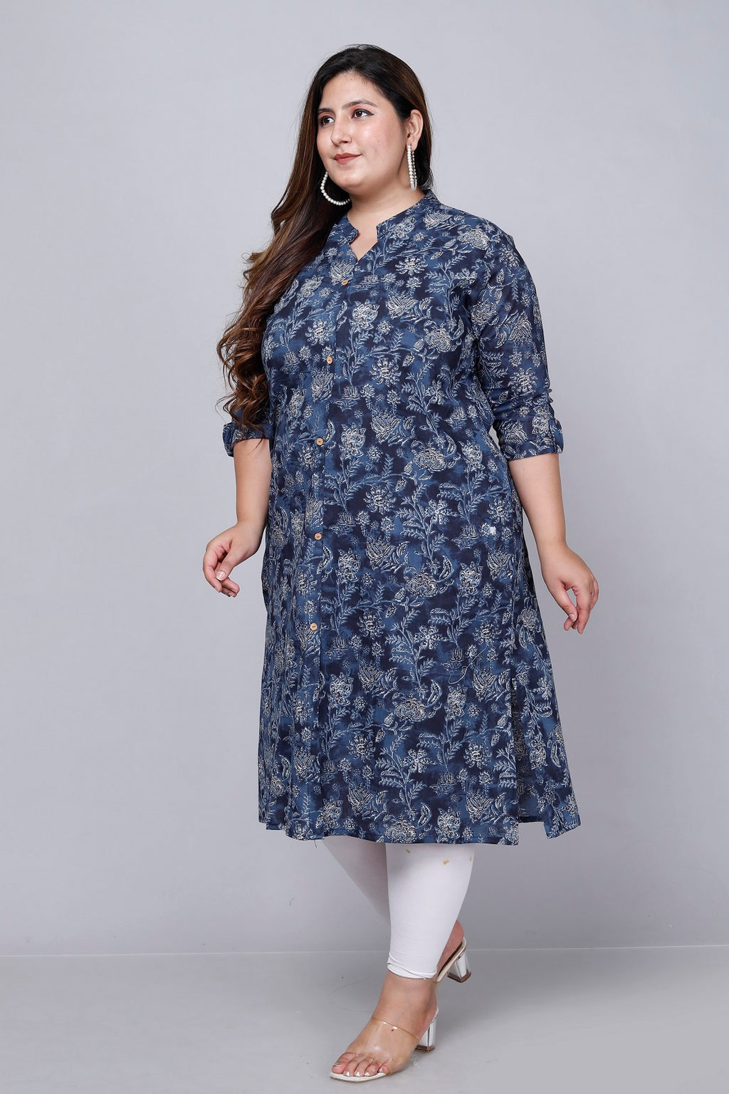Indigo Bloom A-line Kurti