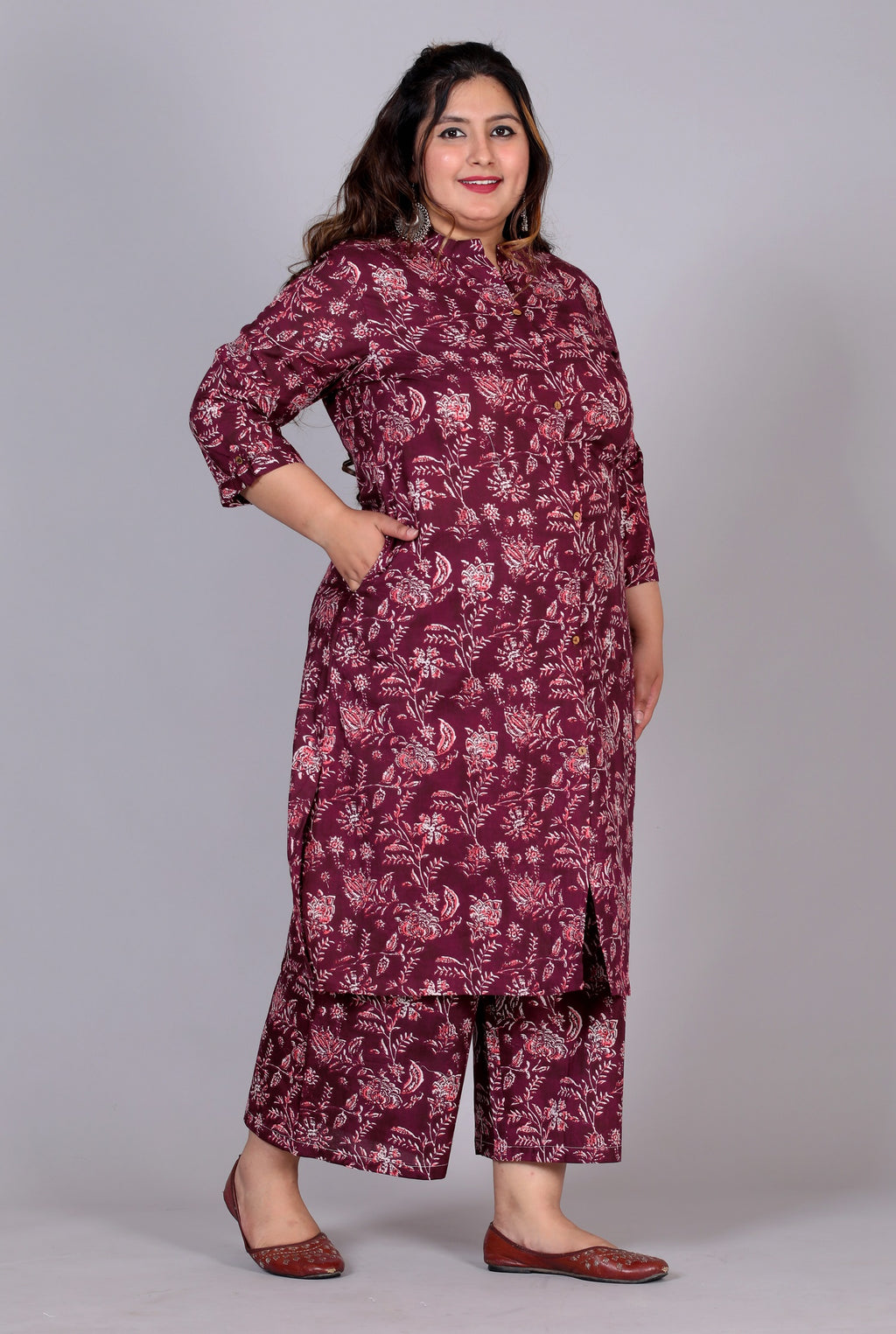 Burgundy Bloom Co-ord Set