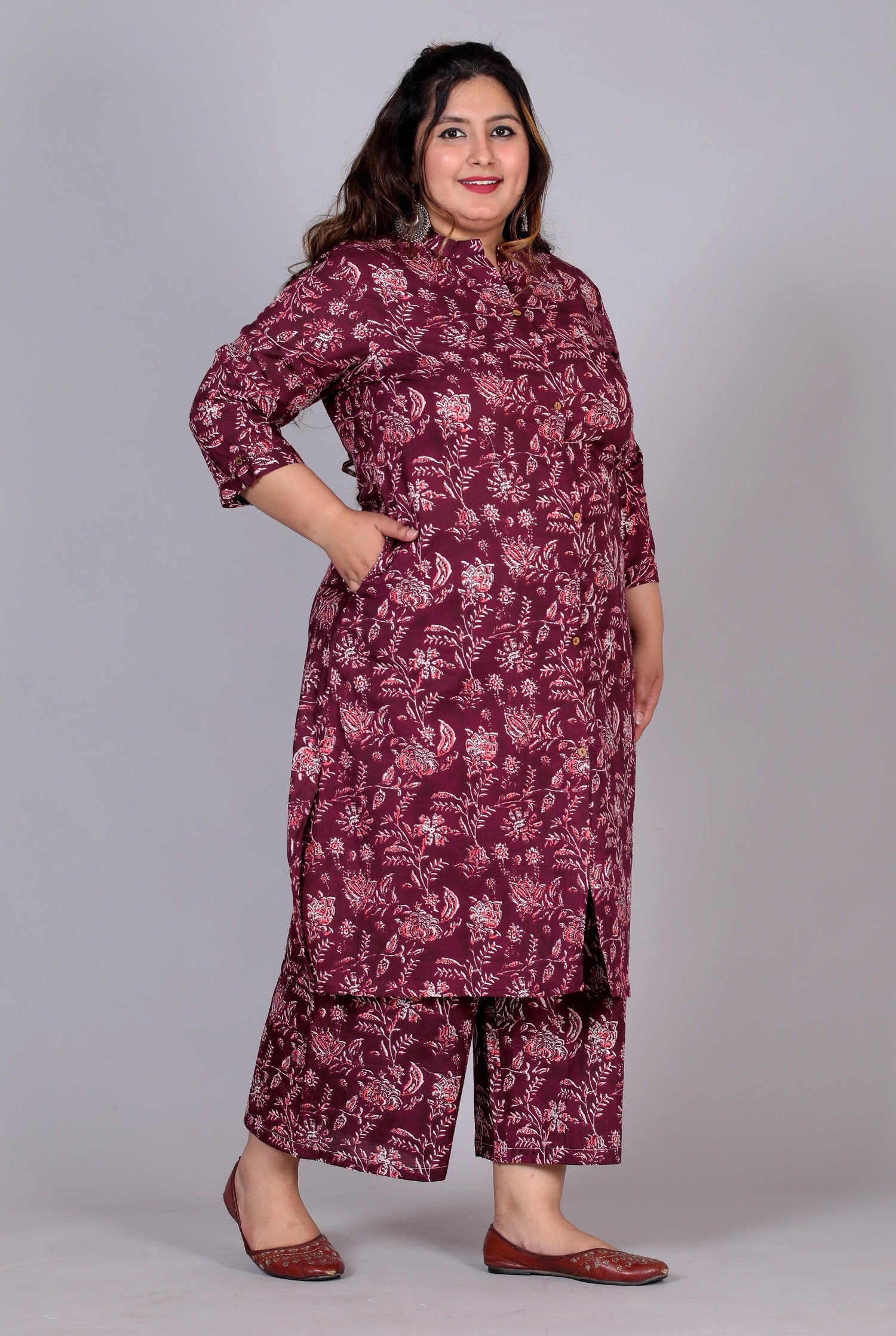 Burgundy Bloom Co-ord Set