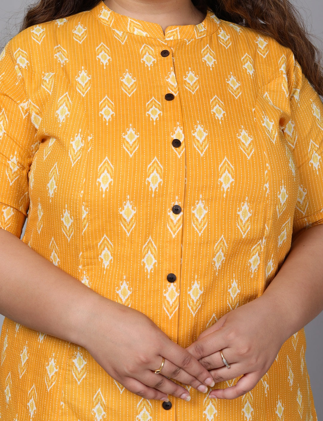 Mustard Diamond A-line Kurti