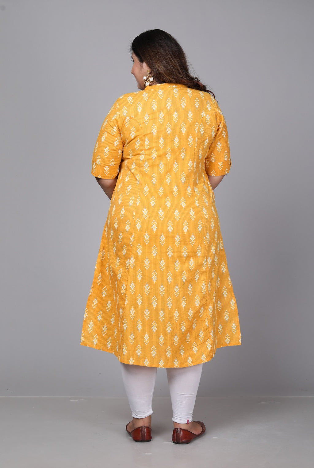 Mustard Diamond A-line Kurti