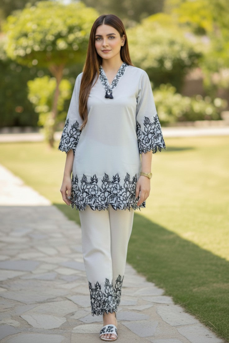 Lace-Edge Tunic Co-ord set