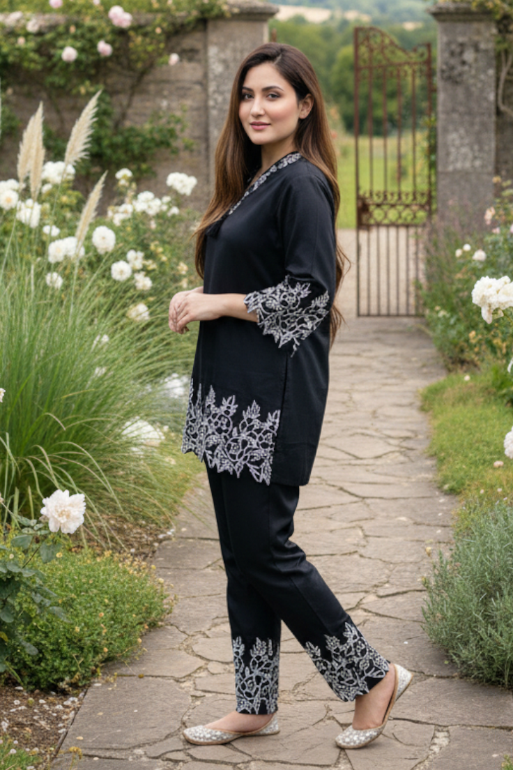 Lace-Edge Tunic Co-ord set