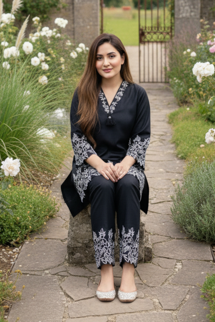 Lace-Edge Tunic Co-ord set