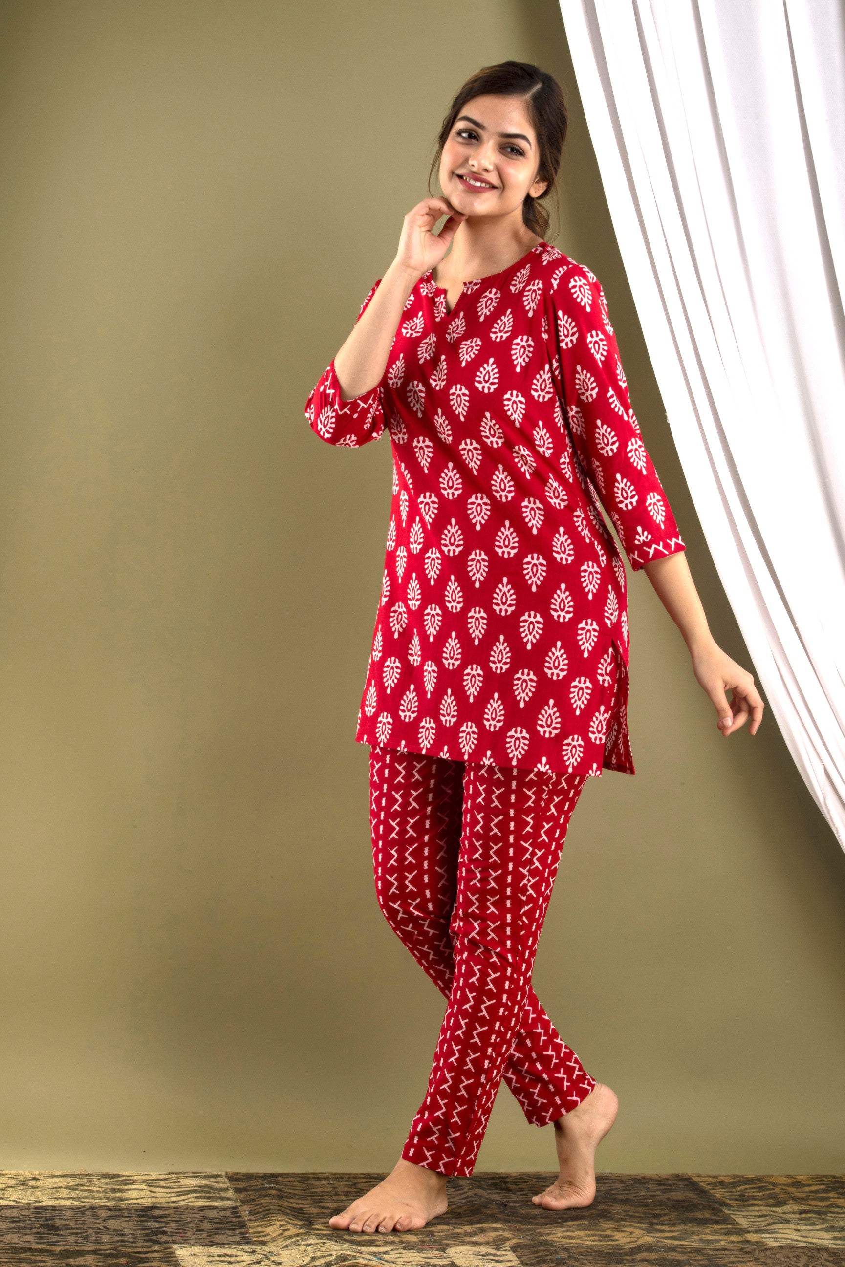 Crimson Comfort Pajama Set