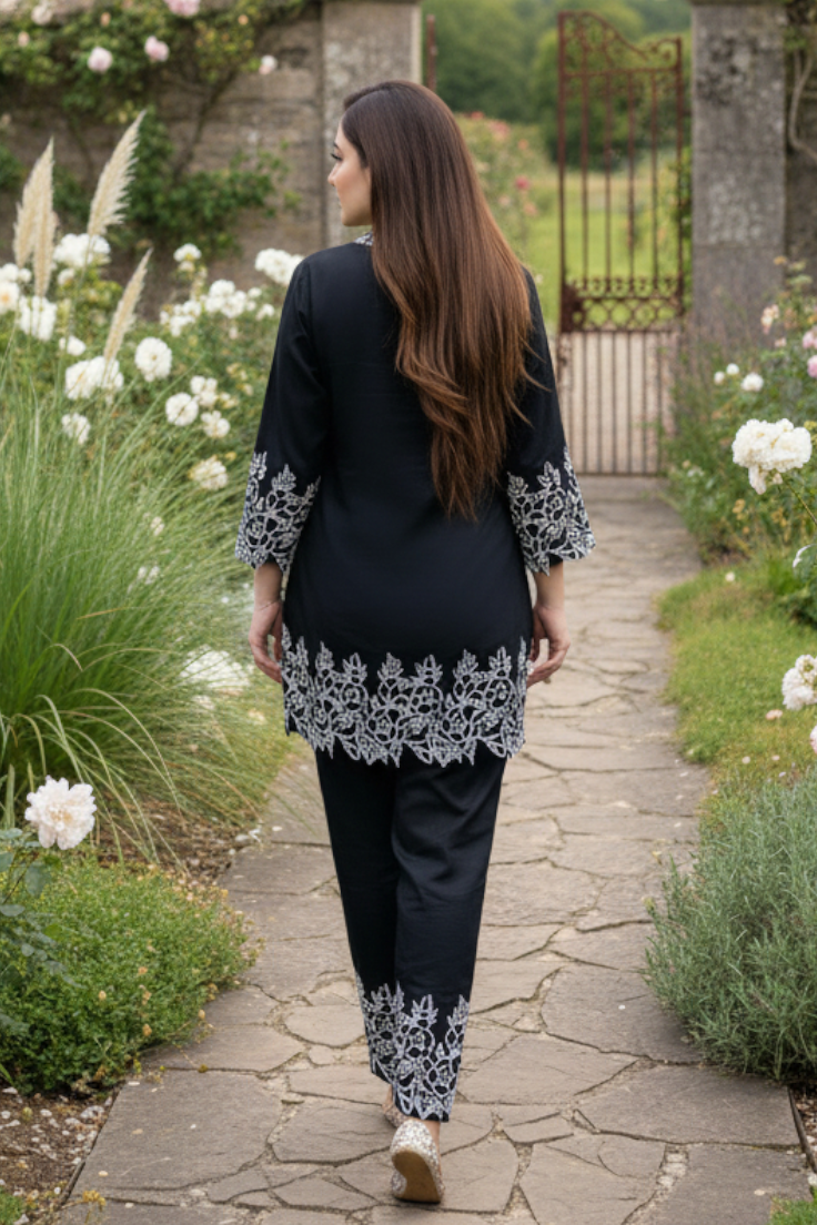 Lace-Edge Tunic Co-ord set