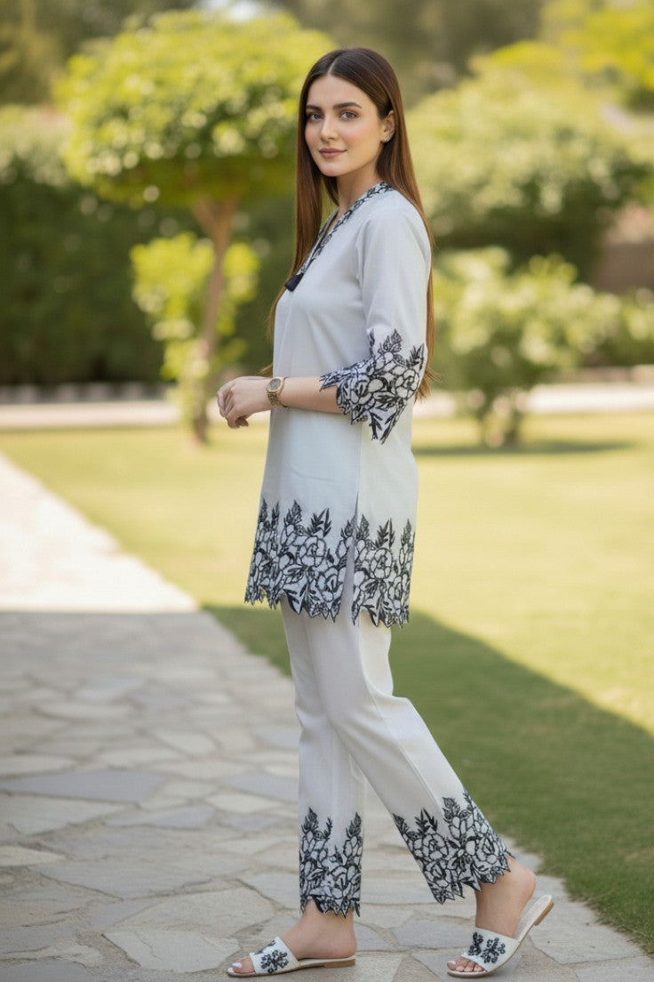 Lace-Edge Tunic Co-ord set