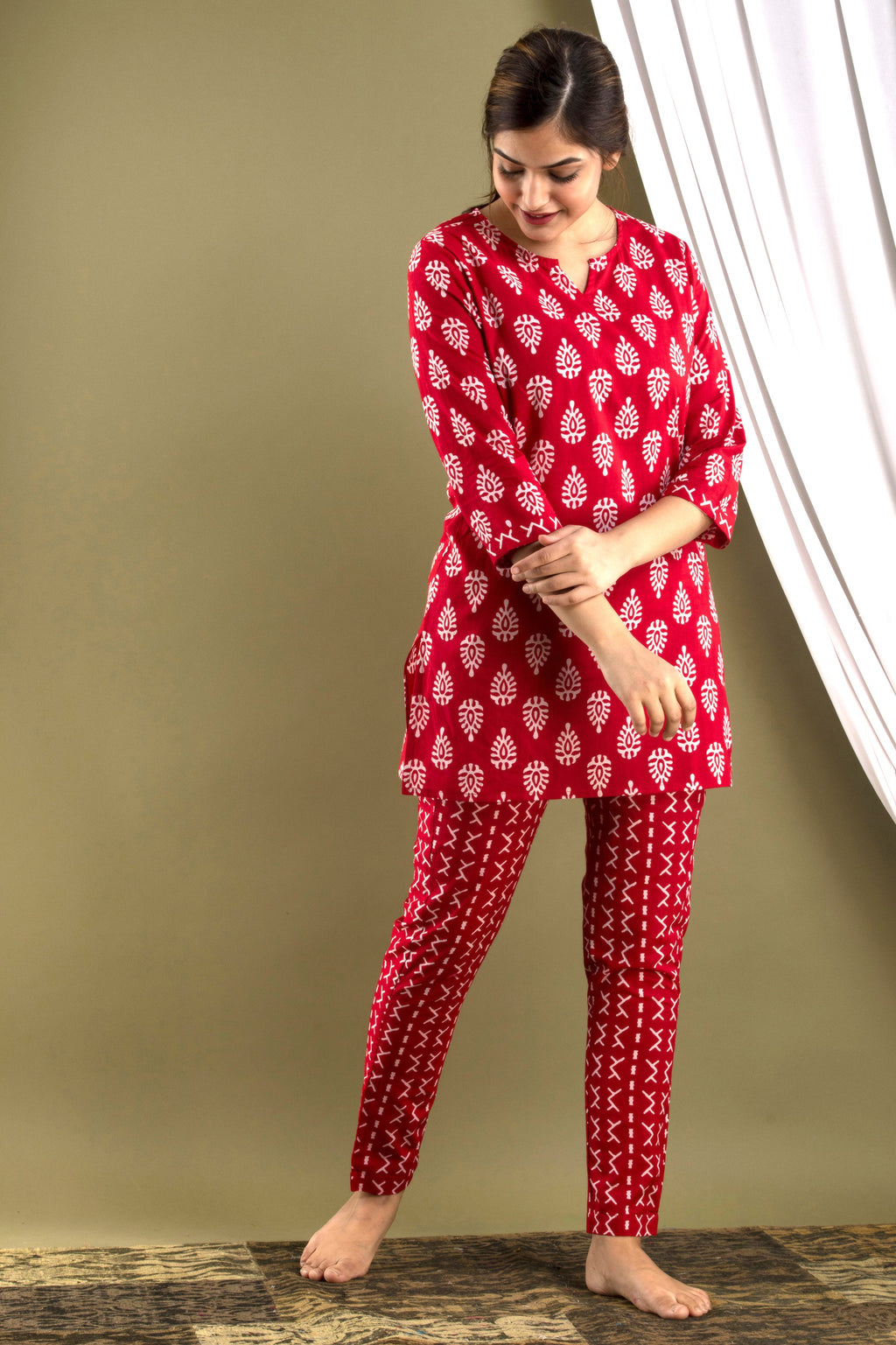 Crimson Comfort Pajama Set