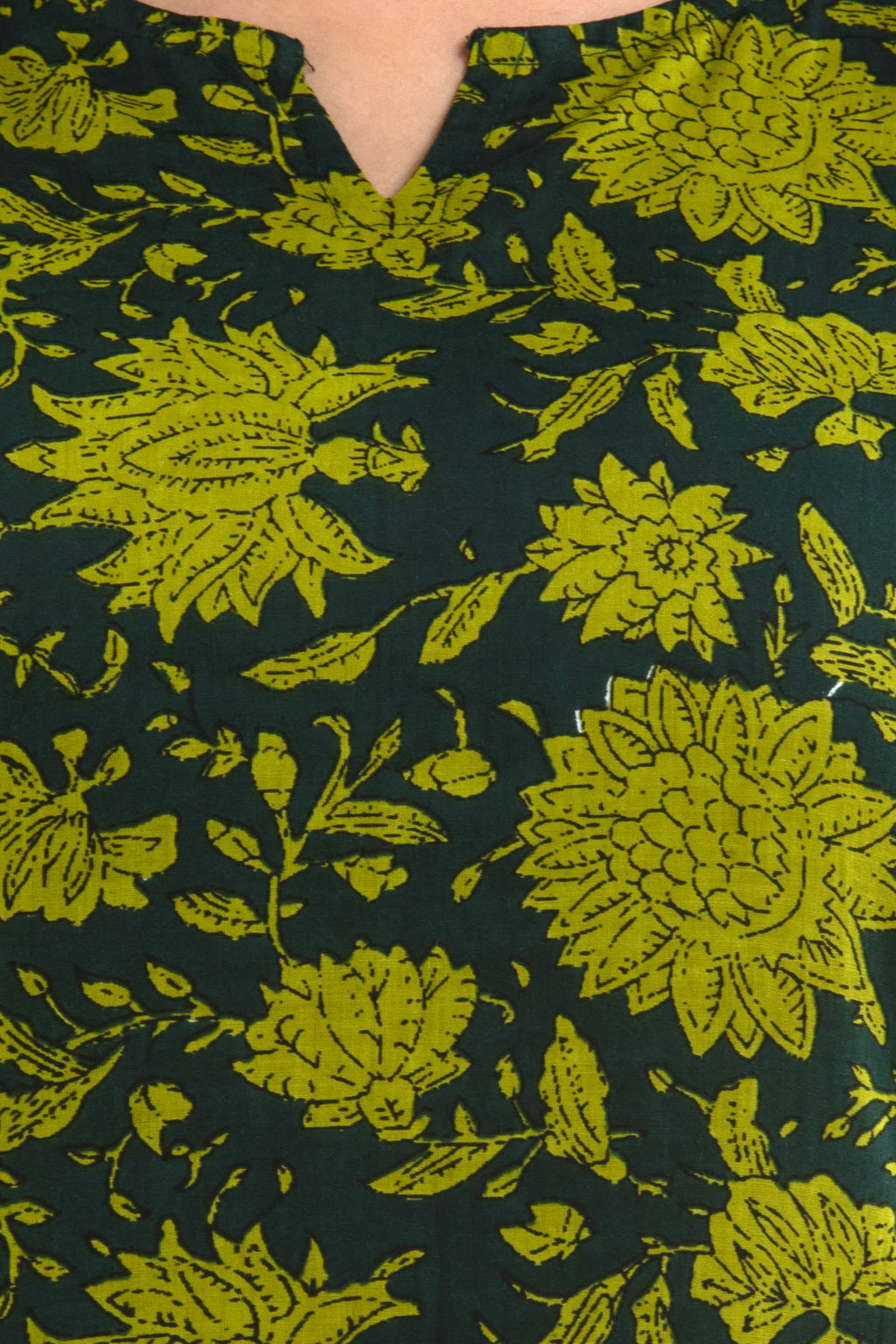 Olive Green Printed Kurta & Pajama Set