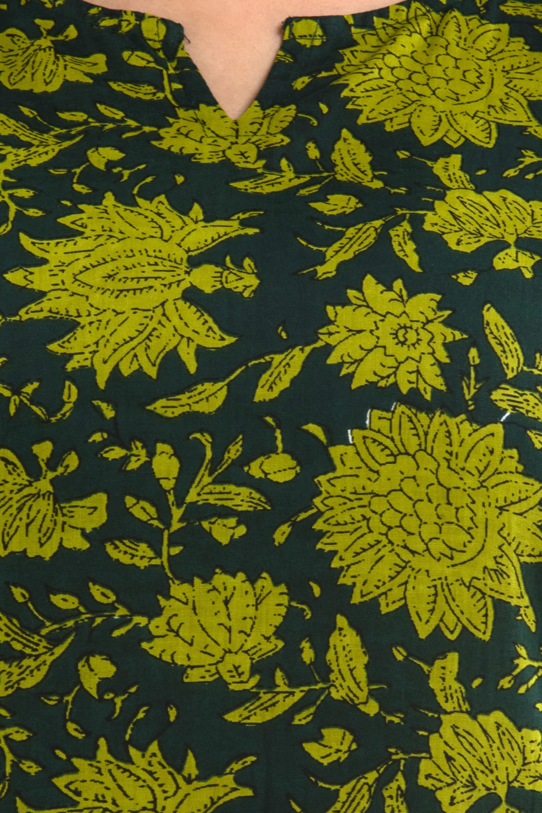 Olive Green Printed Kurta & Pajama Set