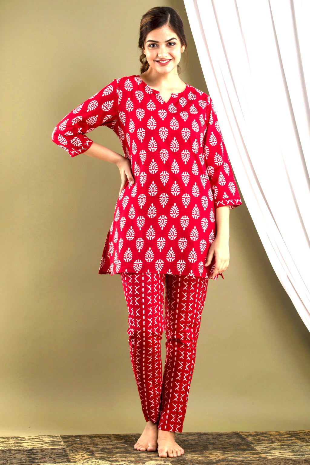 Crimson Comfort Pajama Set