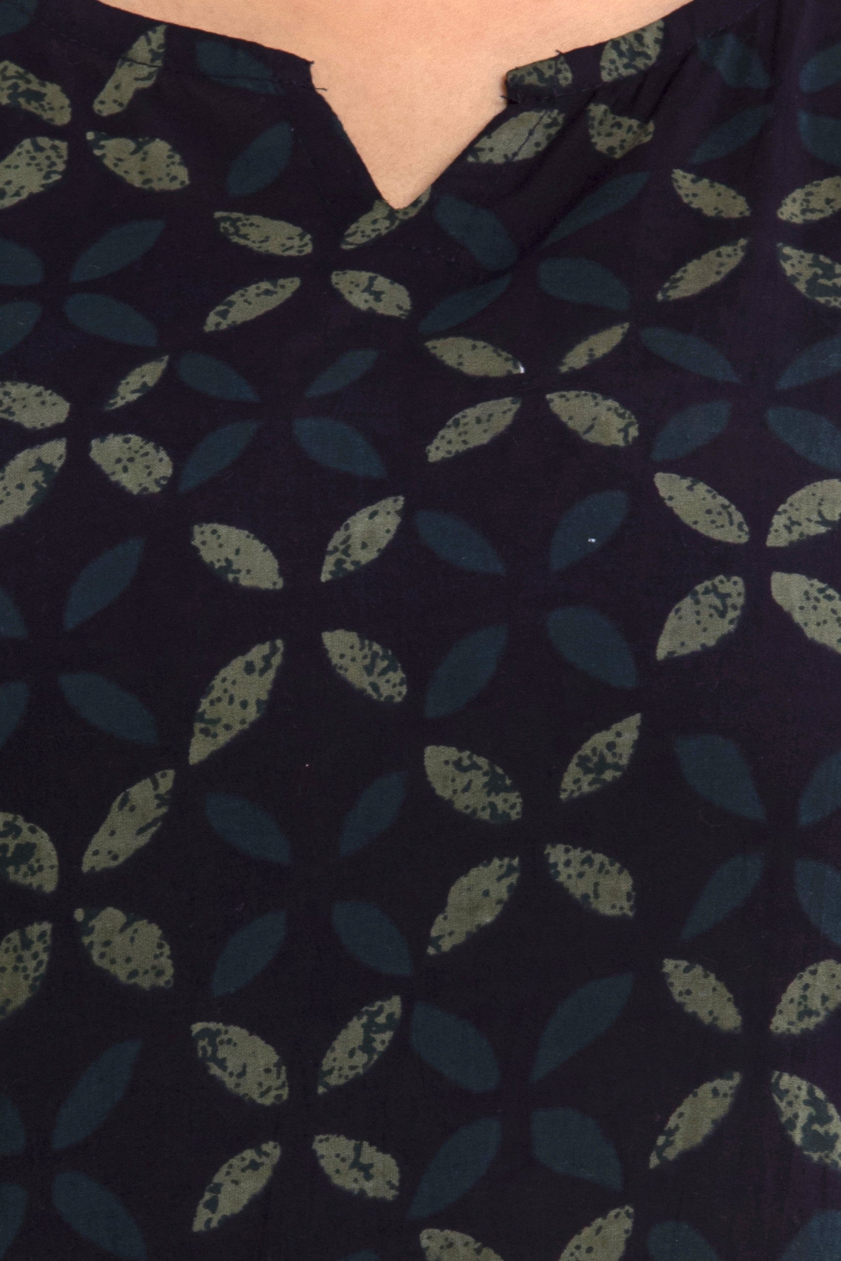 Indigo Geometric Print Pajama Set