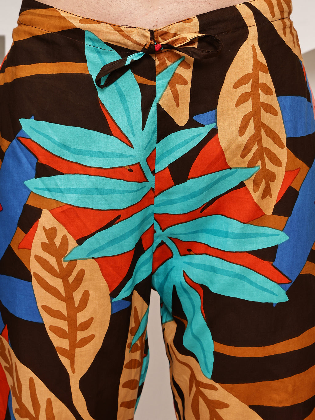 Dark Abstract Leaf Print Co-ord Set