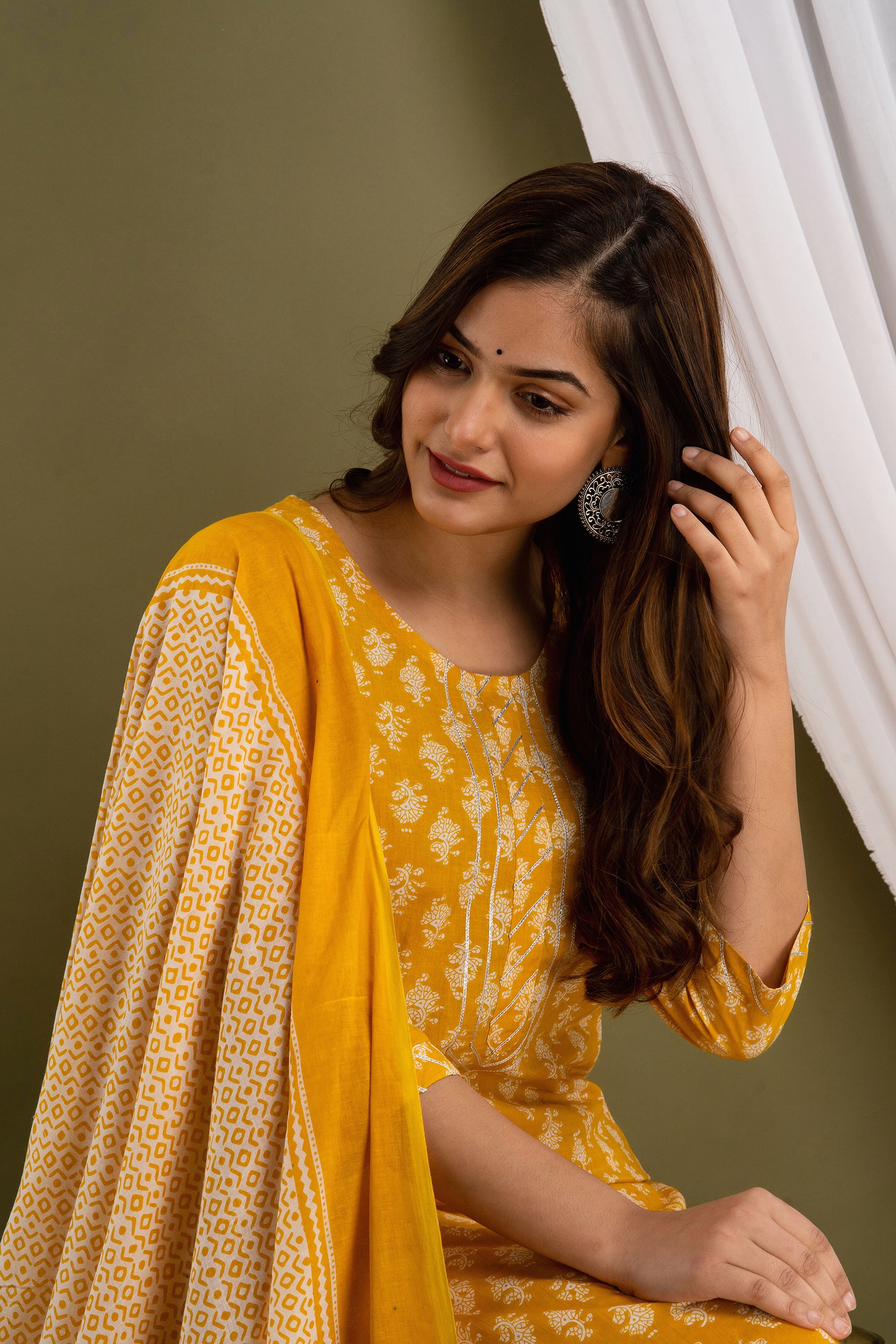 Haldi Hues Dupatta Set