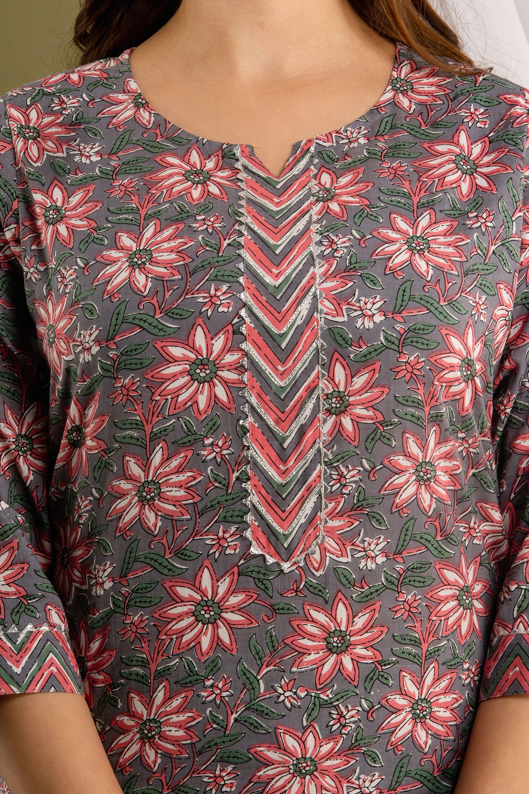 Charcoal Rose Ensemble Dupatta Set