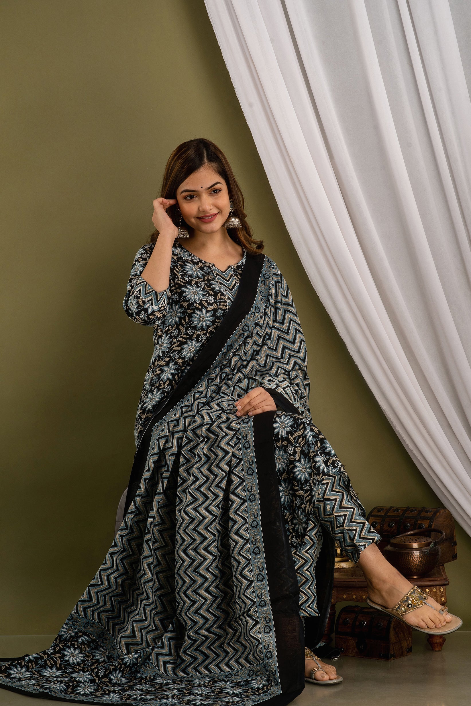 Black Ice Dupatta Set