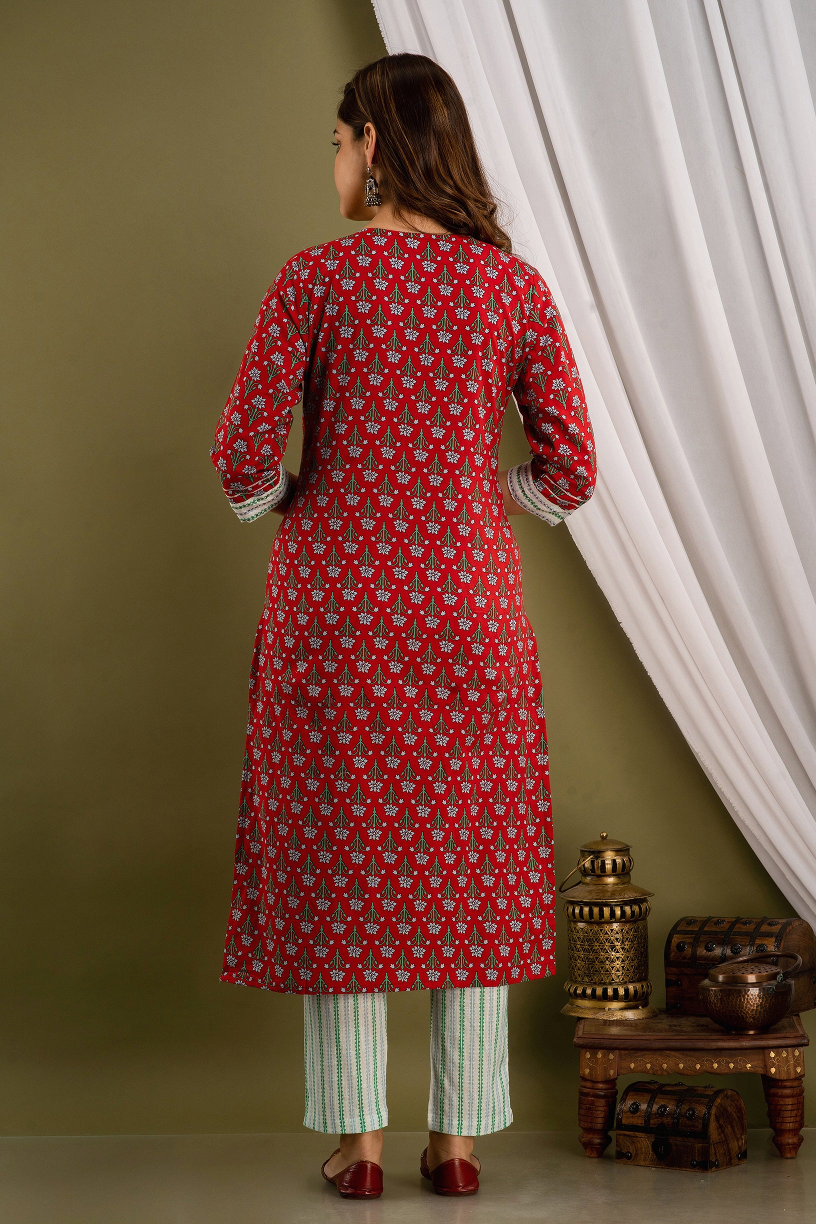 Ruby Bloom Dupatta Set