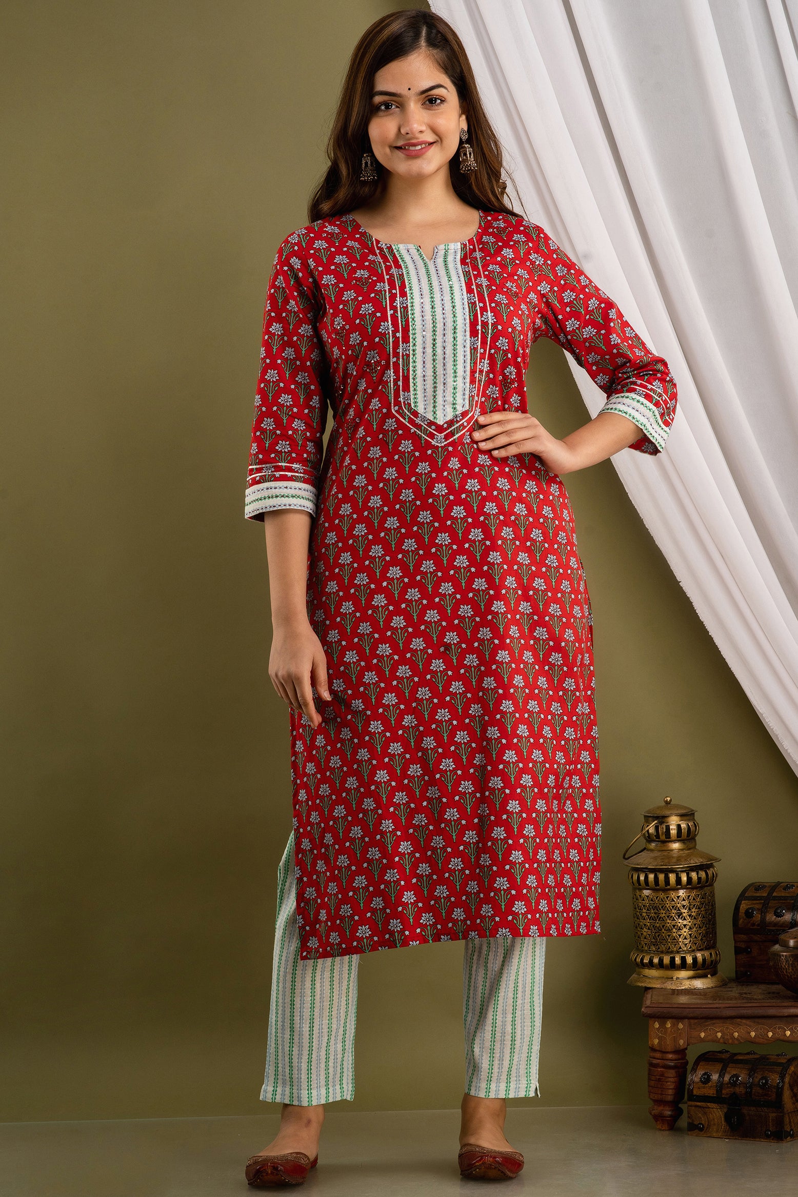 Ruby Bloom Dupatta Set