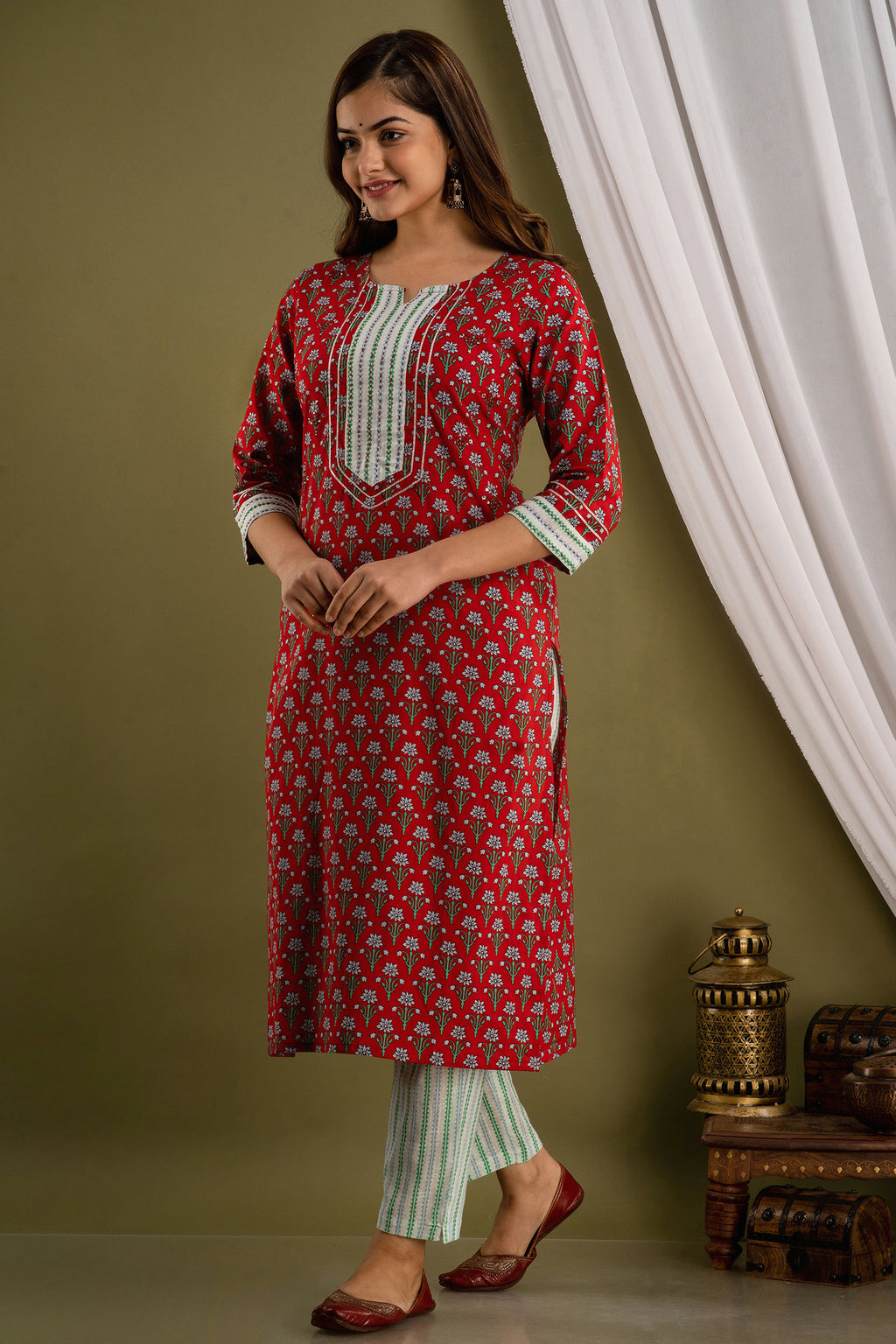 Ruby Bloom Dupatta Set