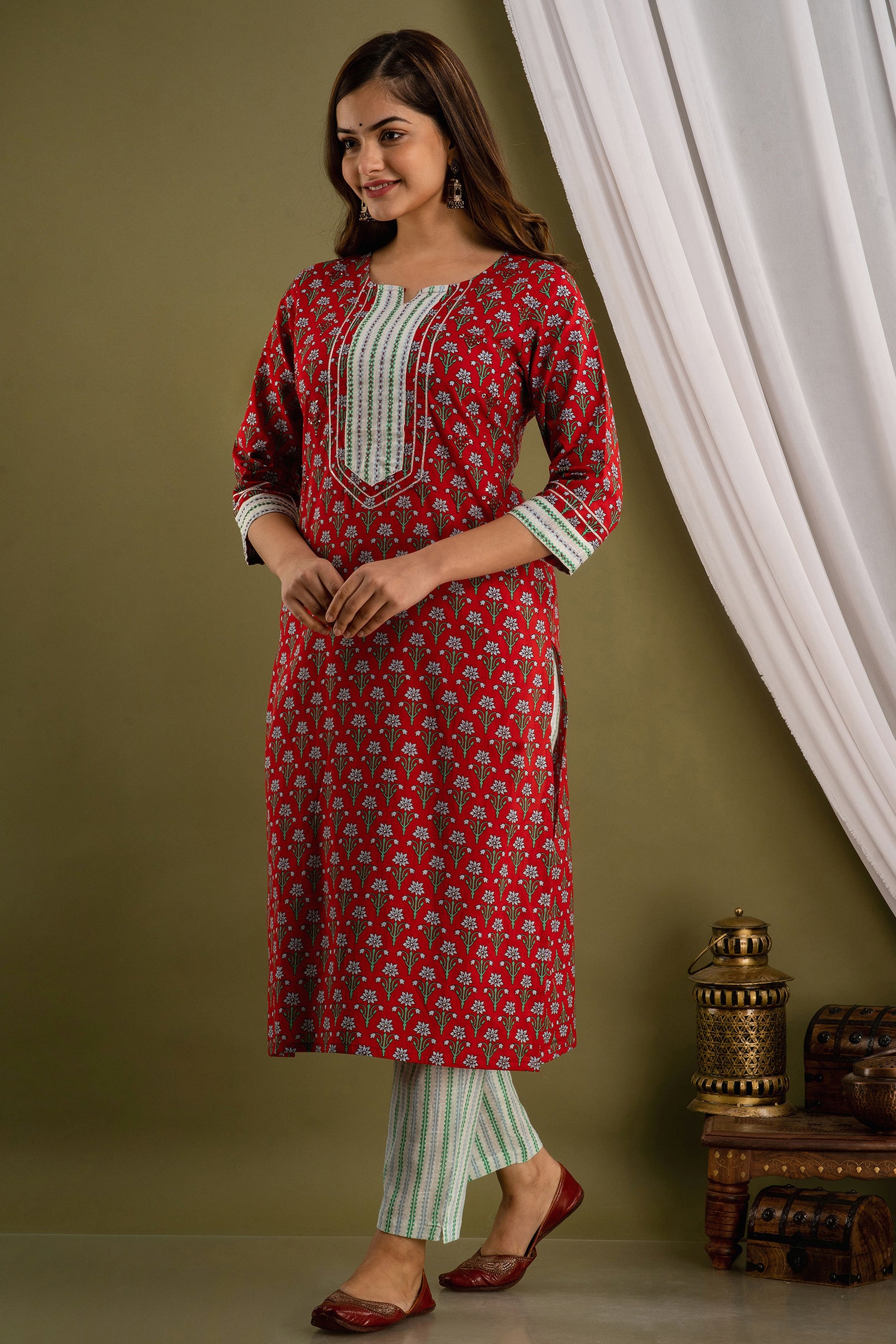 Ruby Bloom Dupatta Set