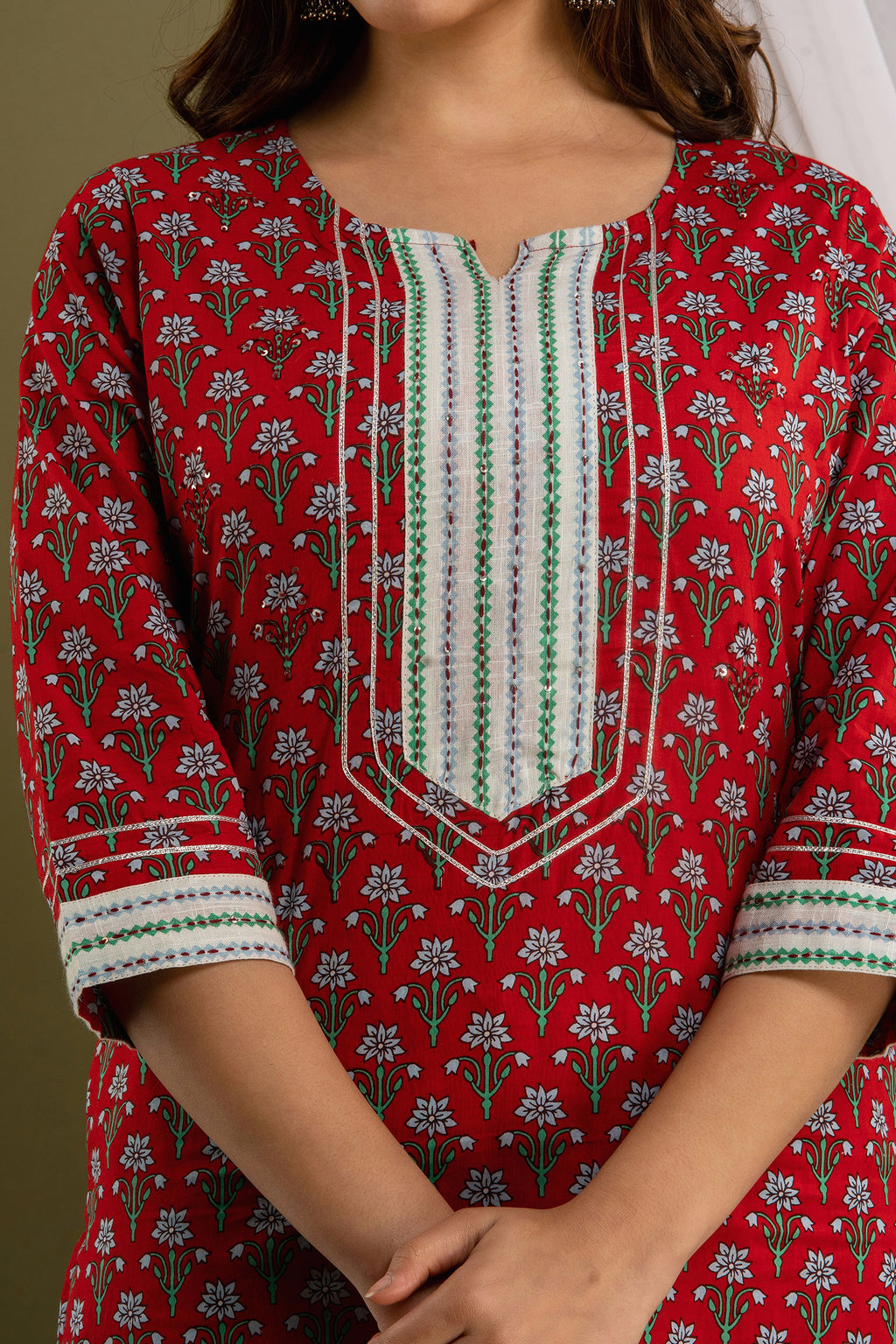 Ruby Bloom Dupatta Set