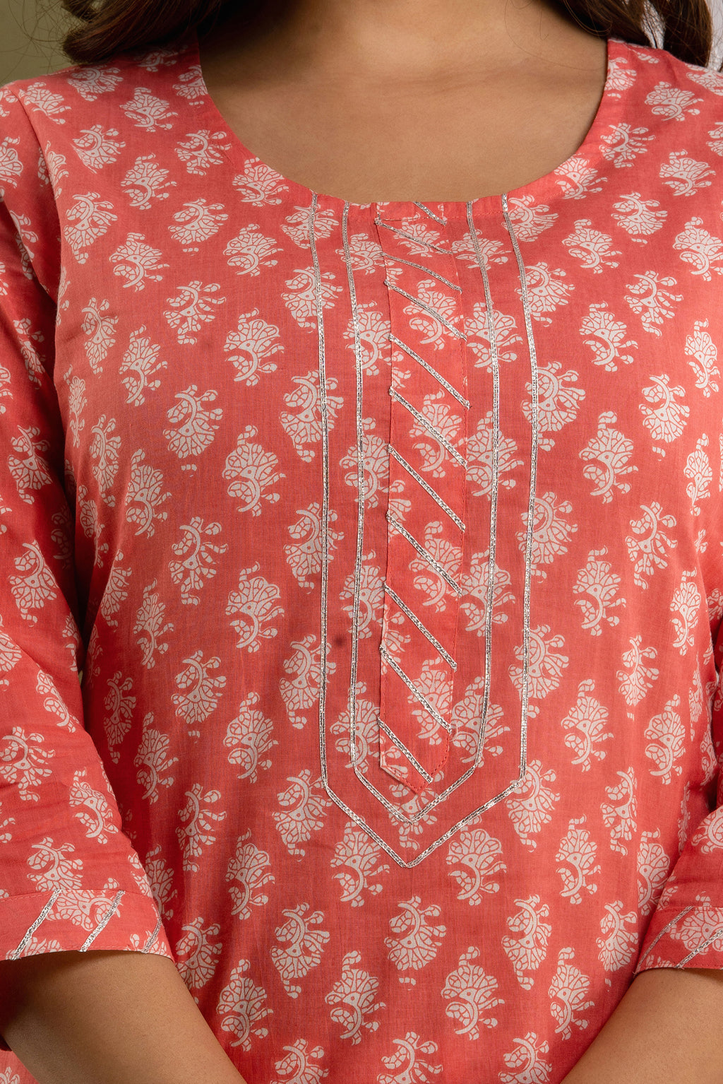 Peach Blossom Dupatta Set