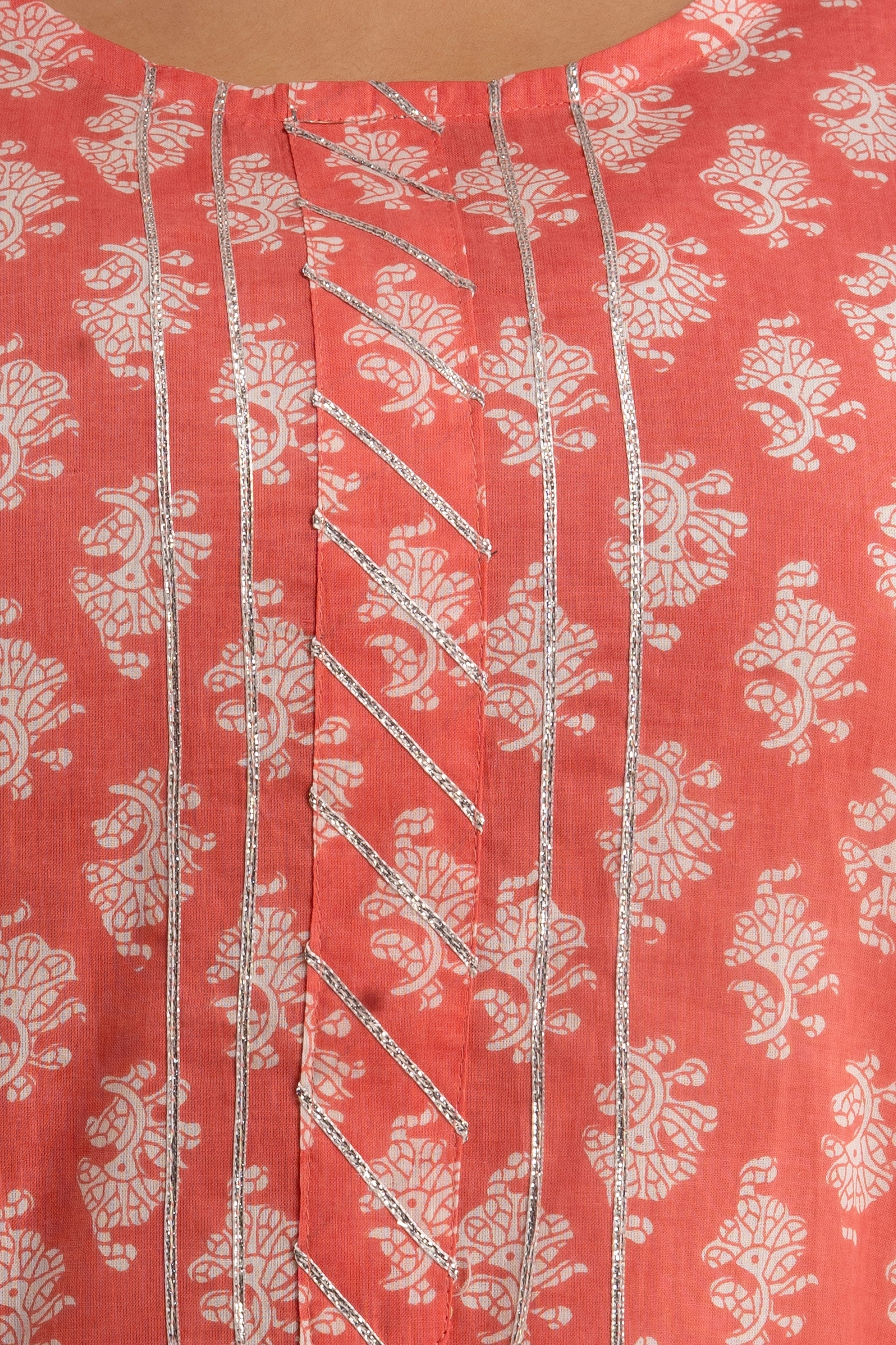 Peach Blossom Dupatta Set