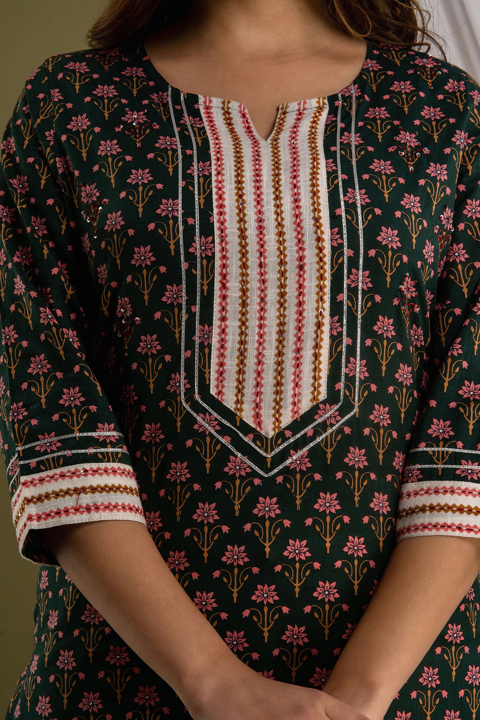 Forest Rose Dupatta Set