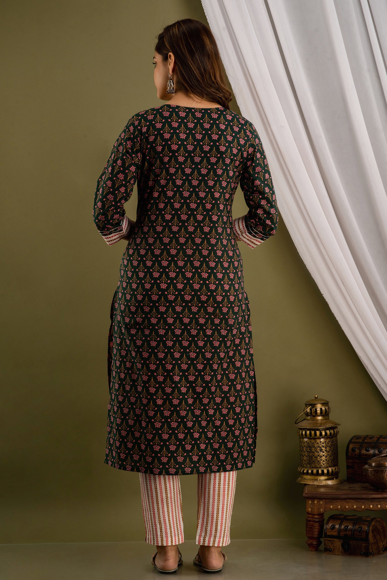 Forest Rose Dupatta Set