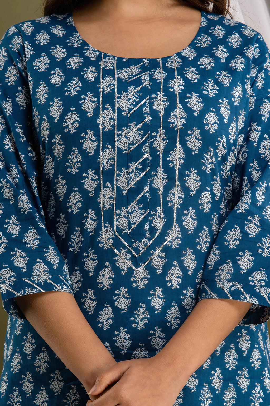 Majestic Indigo Dupatta Set