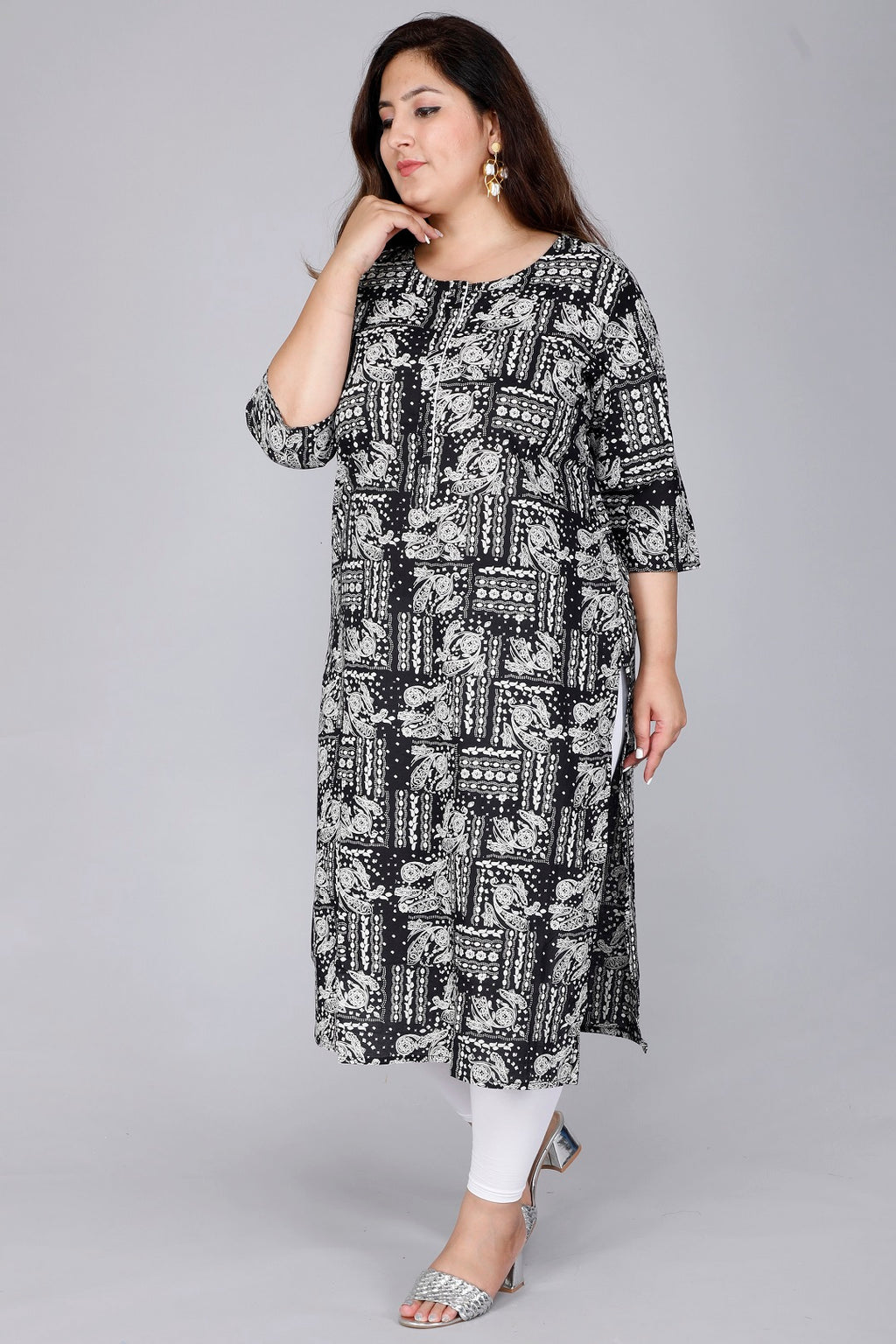 Kalamkari Style Straight Kurta