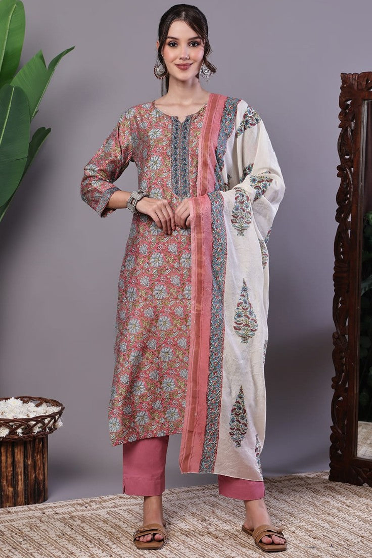 Mauve Petal Dupatta Set