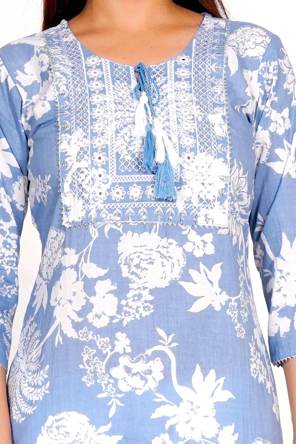 Sky Blue Shadow Dupatta Set