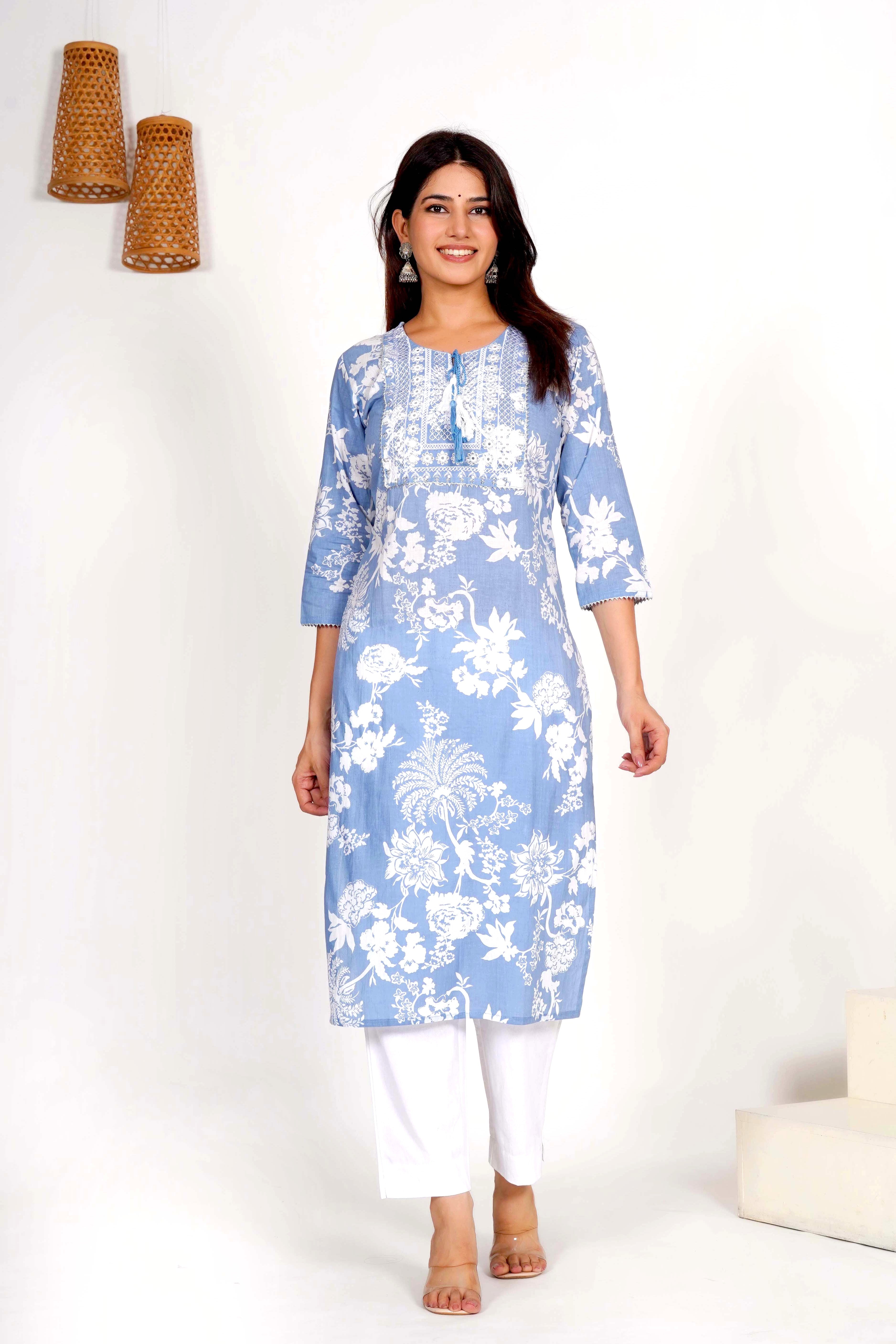 Sky Blue Shadow Dupatta Set