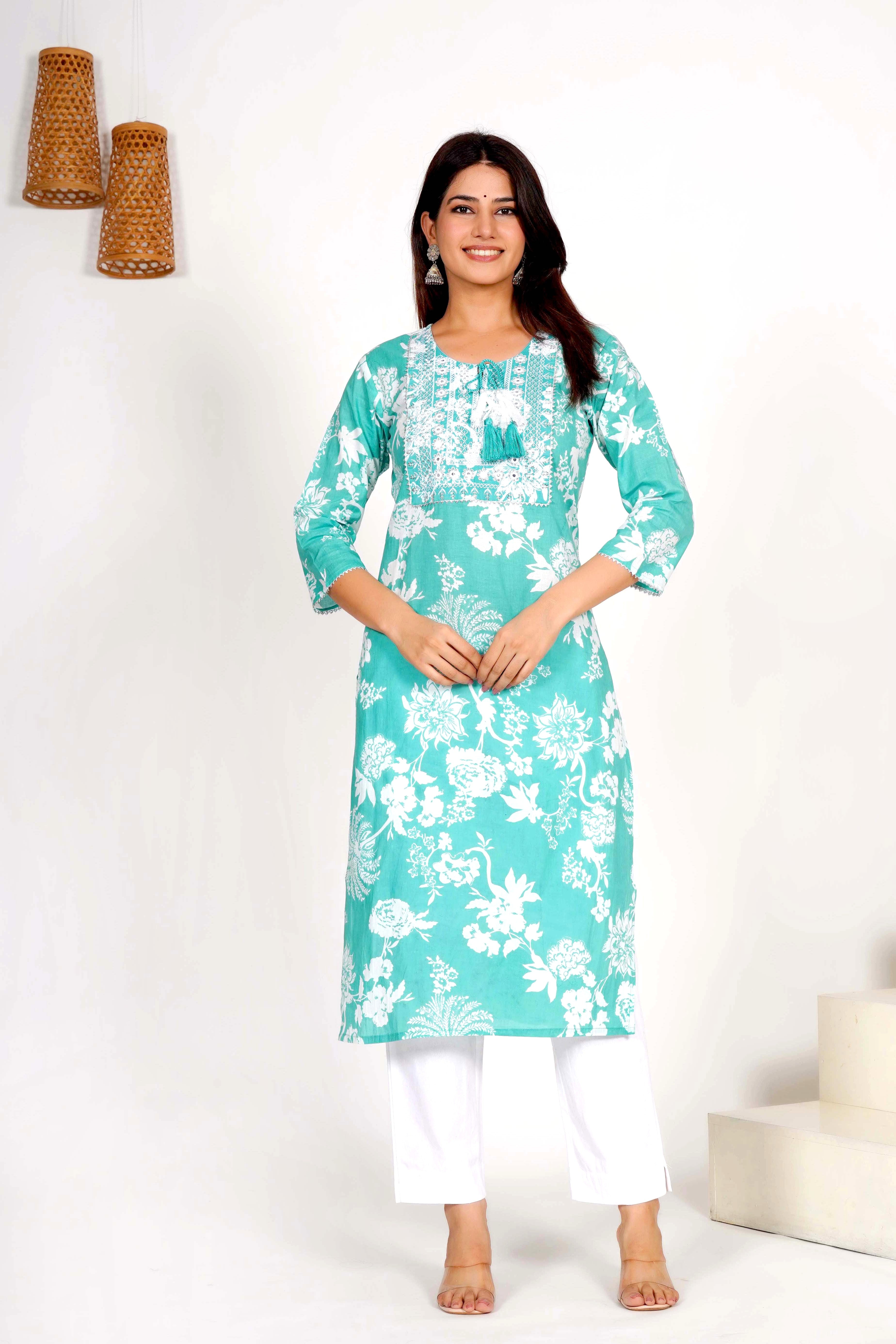 Mint Breeze Dupatta Set
