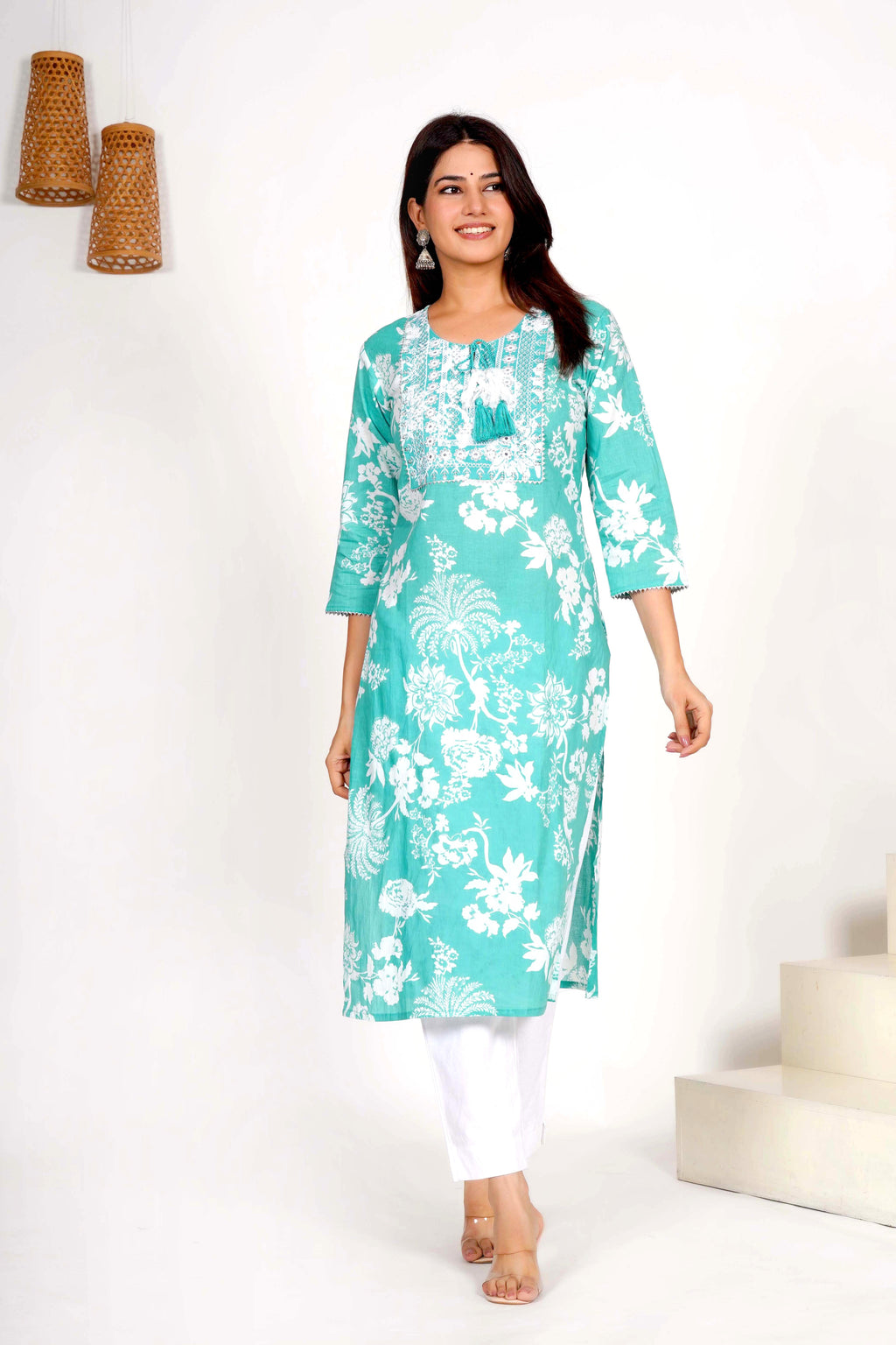 Mint Breeze Dupatta Set